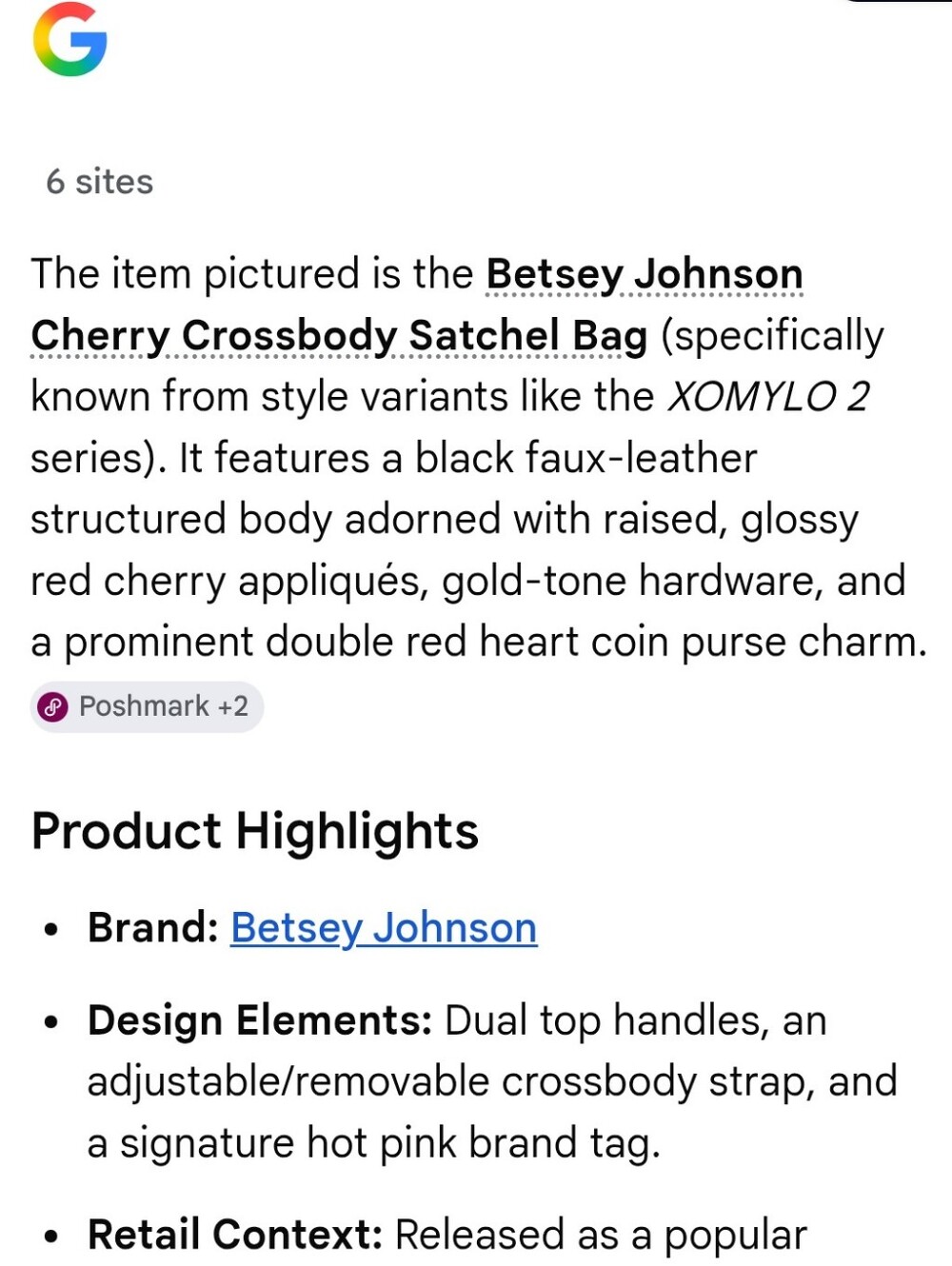LOW START - Betsey Johnson Cherry Cute Black Crossbody Bag - NWT - Picture 15 of 16